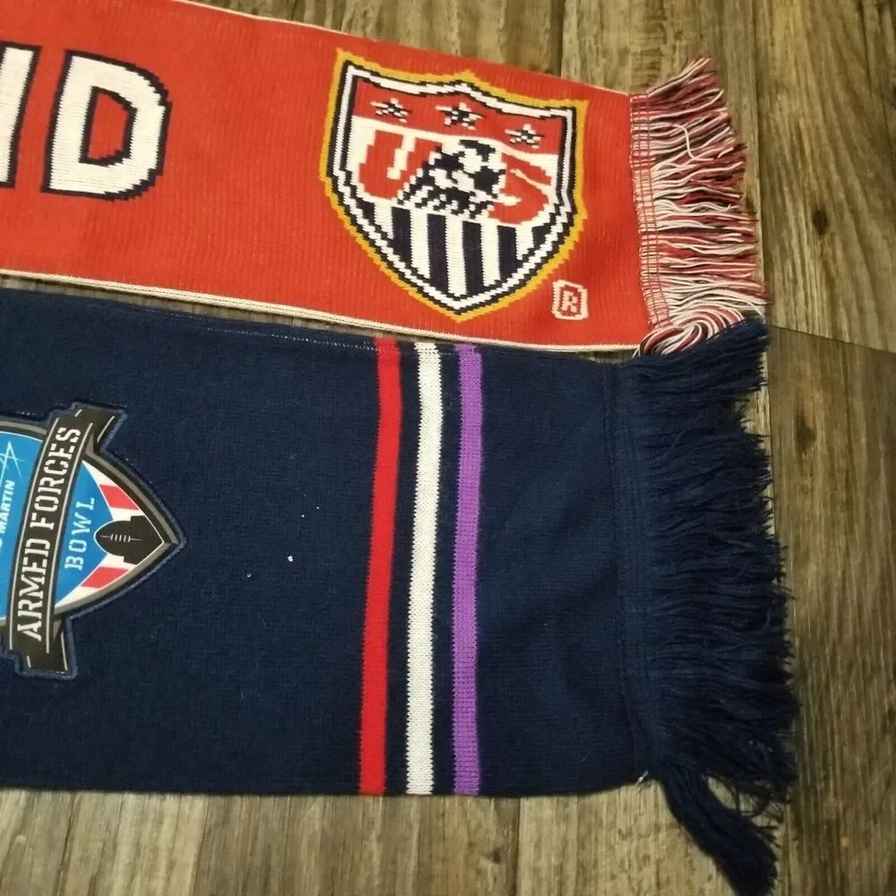 Lockheed Martin Armed Forces Bowl Scarf Military/ Purple Heart 60 In‎ Lot Of Two